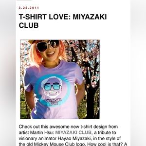 2011 Miyazaki Club t-shirt by illustrator Martin  Hsu size S